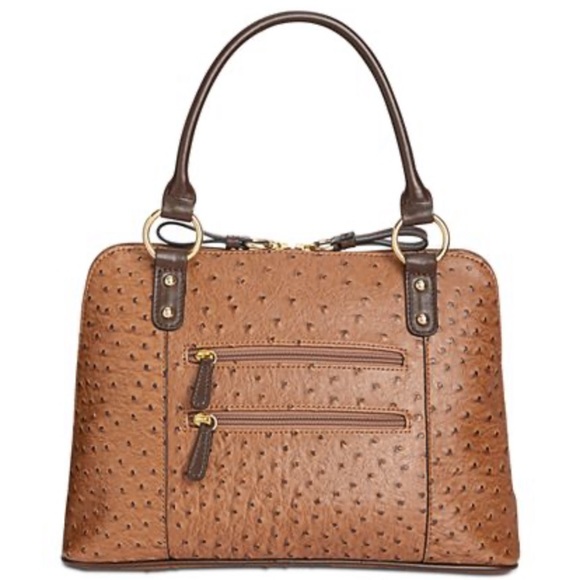 NWT  Ostrich-Embossed Dome Satchel - Picture 5 of 10